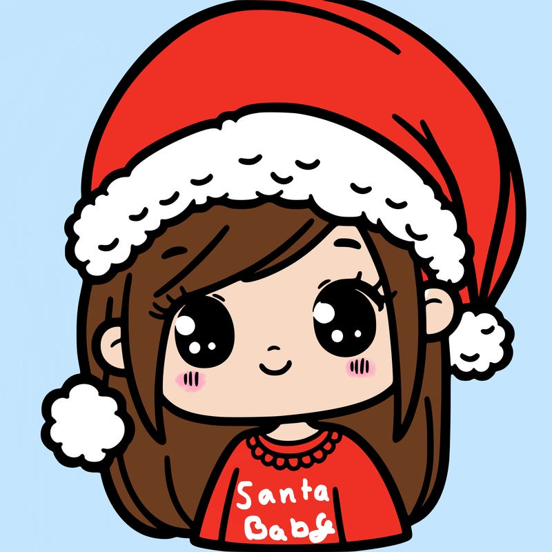 girl with santa hat