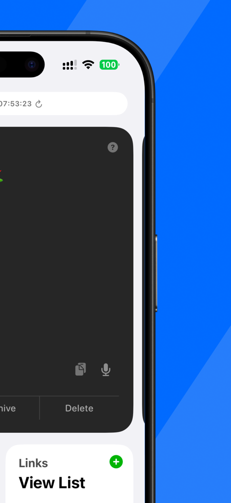 LiveNote: Note on Lock Screen - LiveNote app interface on iPhone showing link management and note editing options