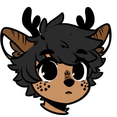a humanoid deer with soft fluffy ears