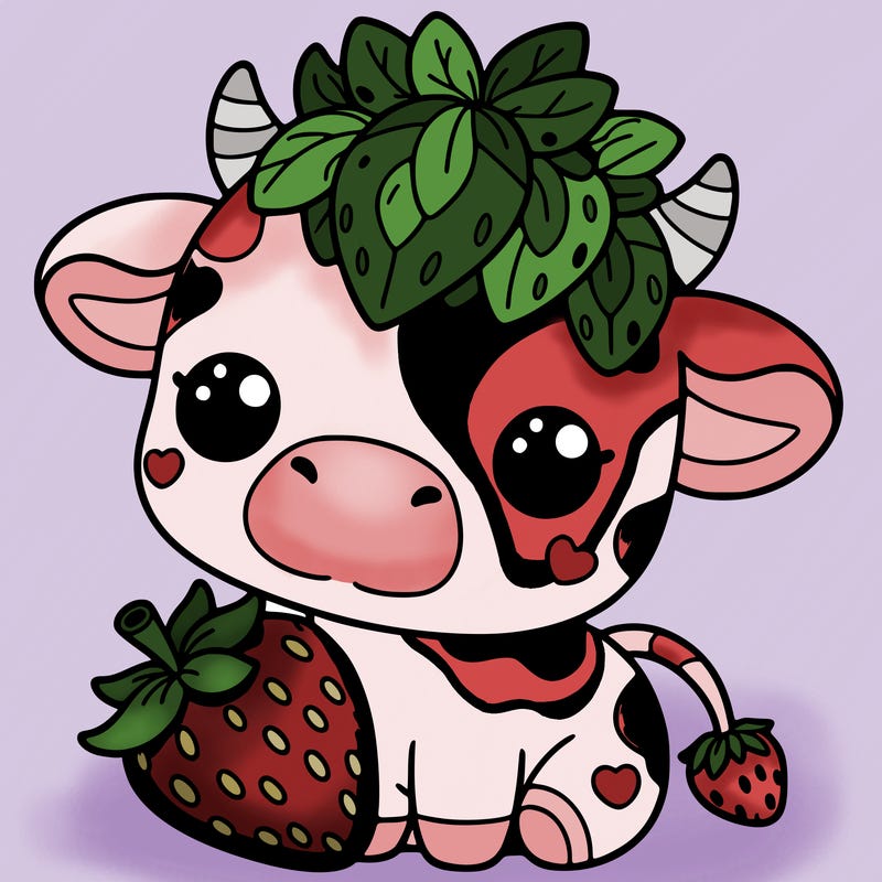 cute strawberry cow
