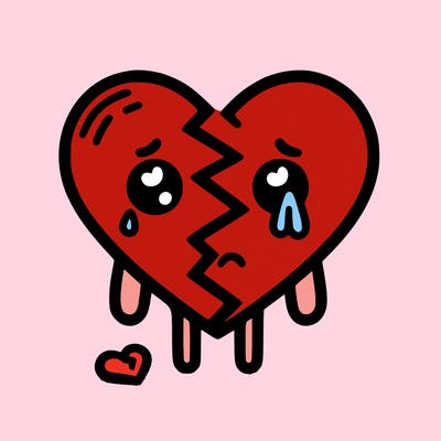 sad with a broken heart