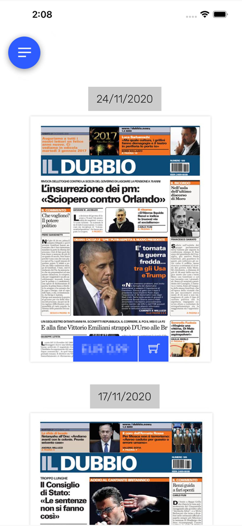 Il Dubbio - Digital archive of the Il Dubbio newspaper showing past editions with front page covers and dates