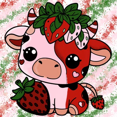 cute strawberry cow