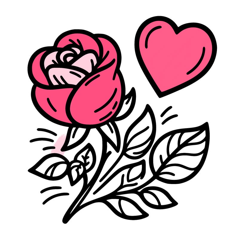 rose and heart