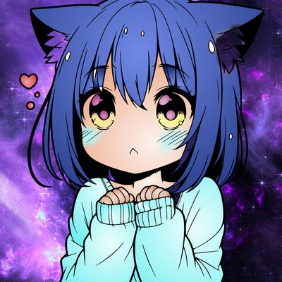 shy anime catgirl
