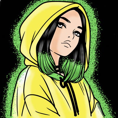 a realistic girl in a hoodie