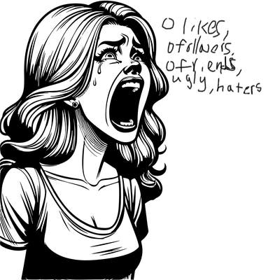 realistic woman screaming in fear