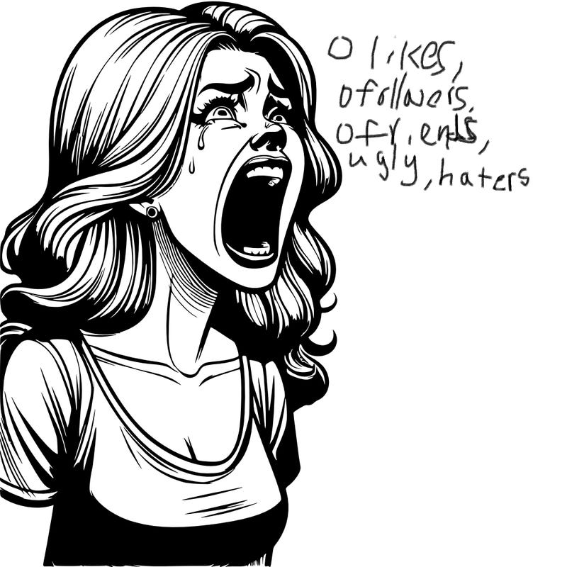 realistic woman screaming in fear