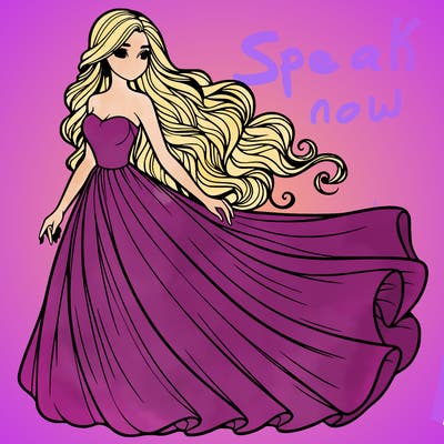 realistic woman with long flowing dress