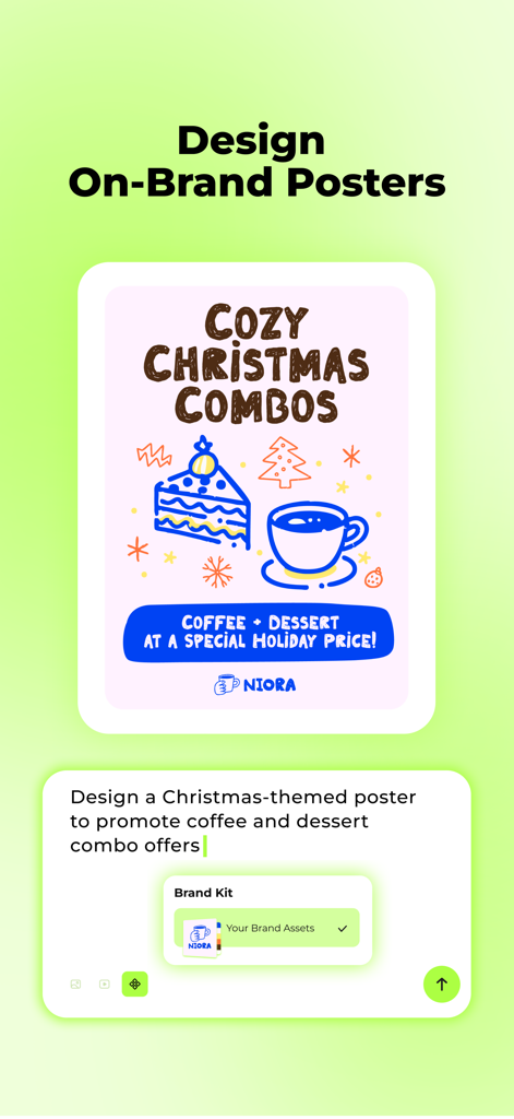 X-Design - Al Branding Agent - AI branding agent interface for creating on-brand promotional posters from text prompts