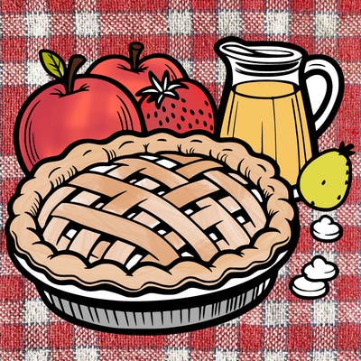 a pie of food