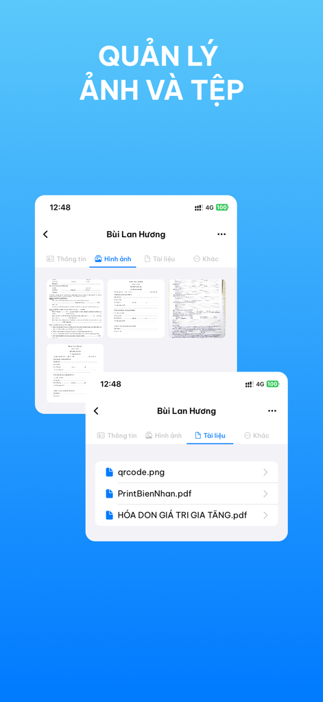 Quét CCCD & Xác thực - Nixtech - 베트남 신분증 정보에 대한 사진 및 문서 관리를 보여주는 Nixtech 앱 인터페이스