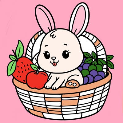 bunny in a fruit basket