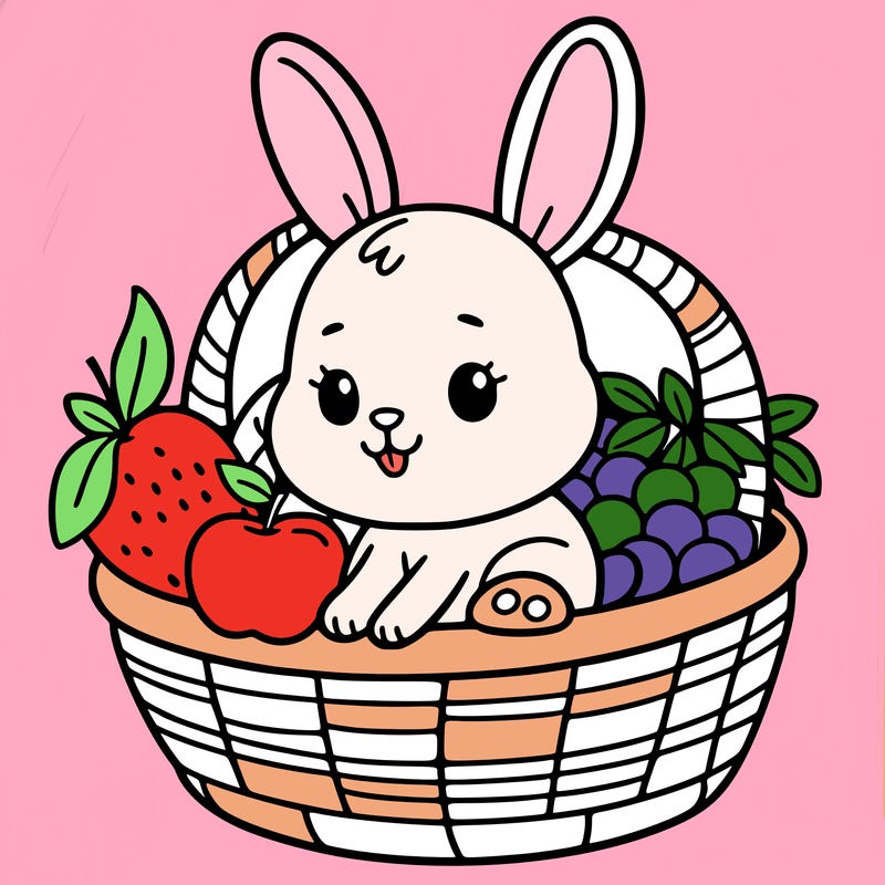 bunny in a fruit basket