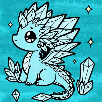little cute crystal dragon