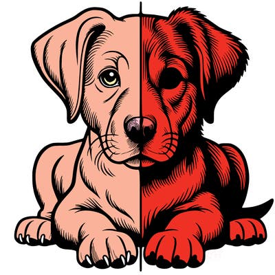 realistic dog split picture