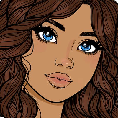 beautiful realistic girl close up to the camera with wavy hair,