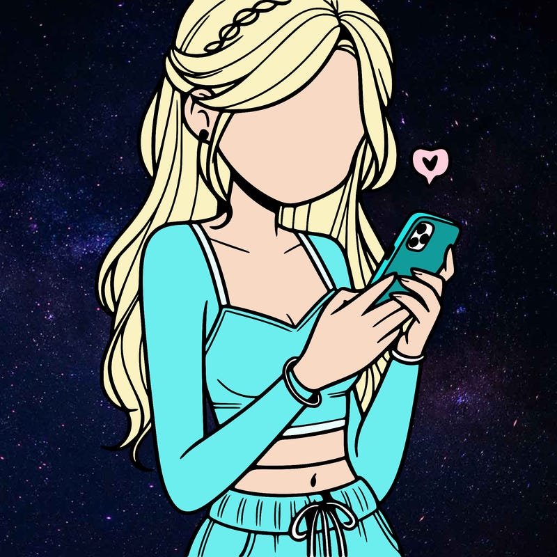 girl with crop top texting on her phone