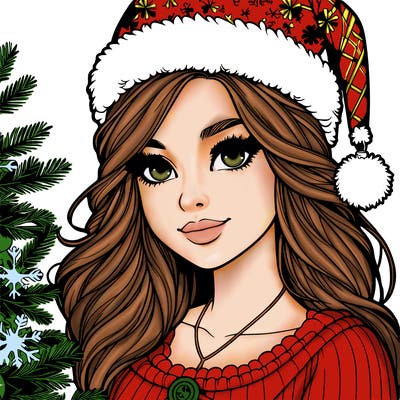 realistic christmas girl