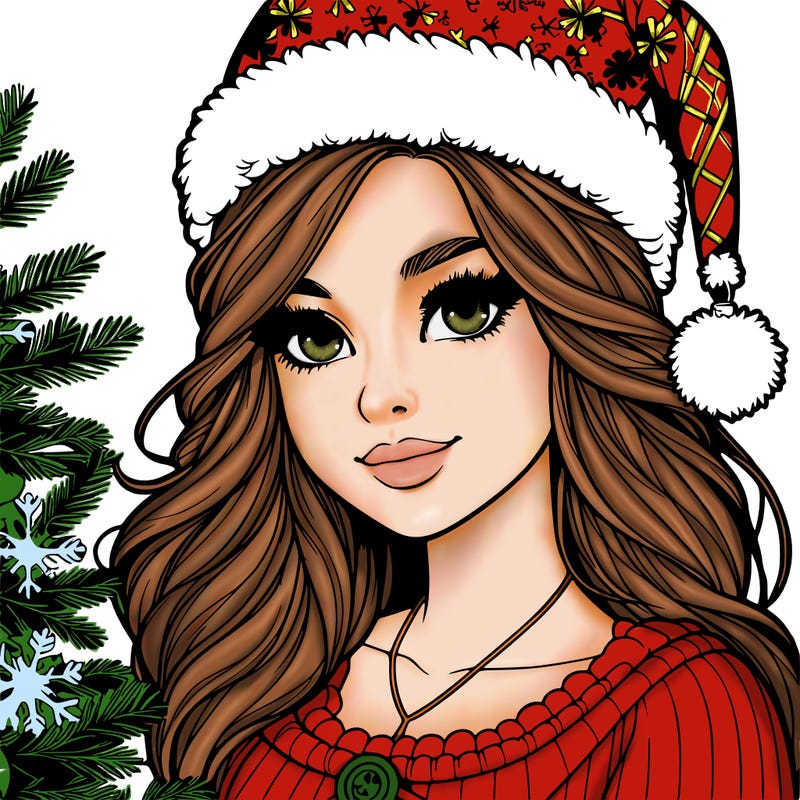 realistic christmas girl