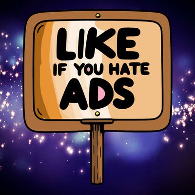 a sign that says like if you hate ads