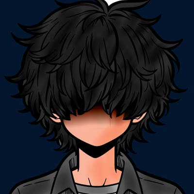 manga boy fluffy hair covering his eyes