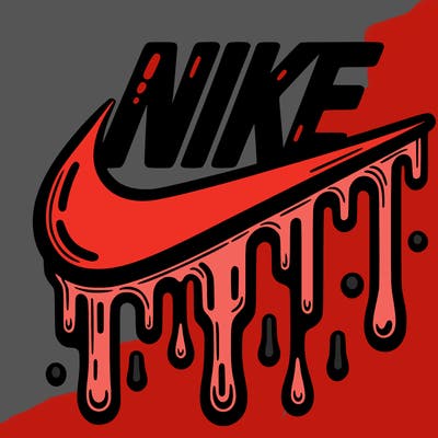 dripping nike logo