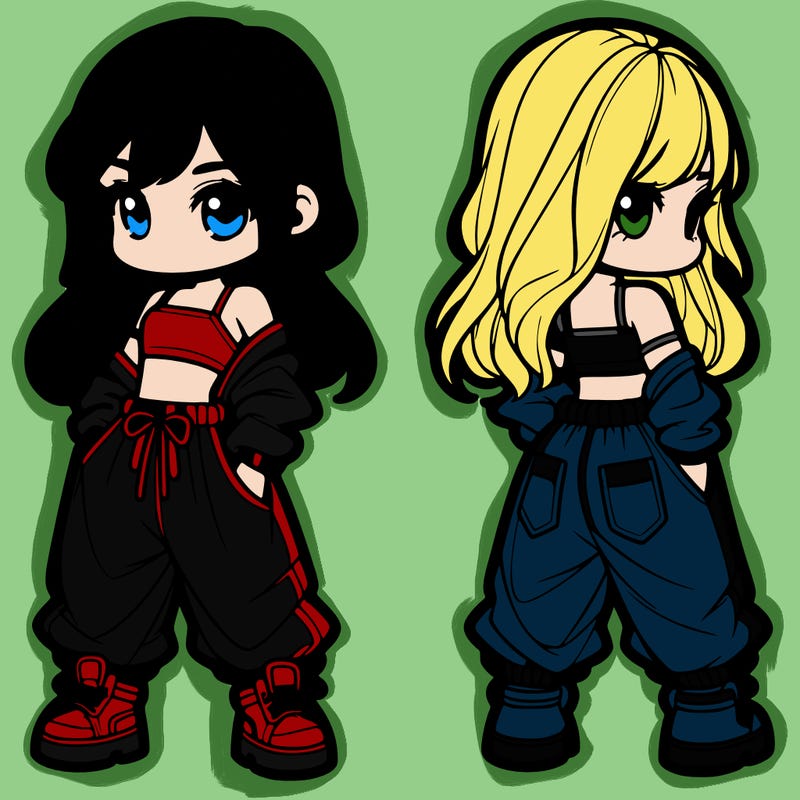 girl in crop top and baggy pants