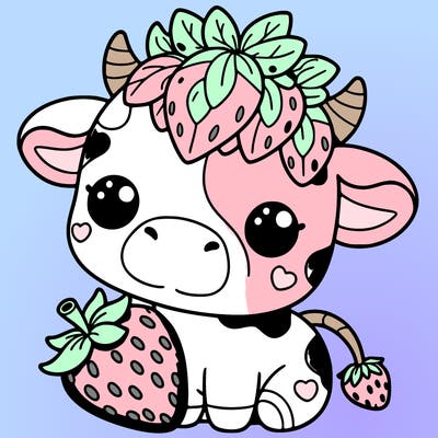 cute strawberry cow