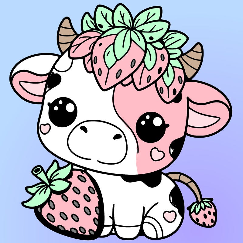 cute strawberry cow