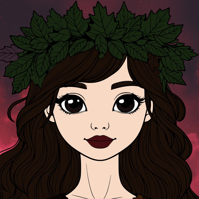 realistic girl with fall leaf crown