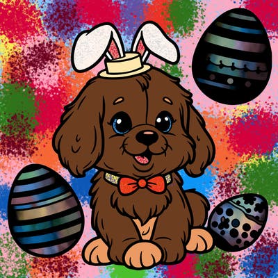 puppy on easter