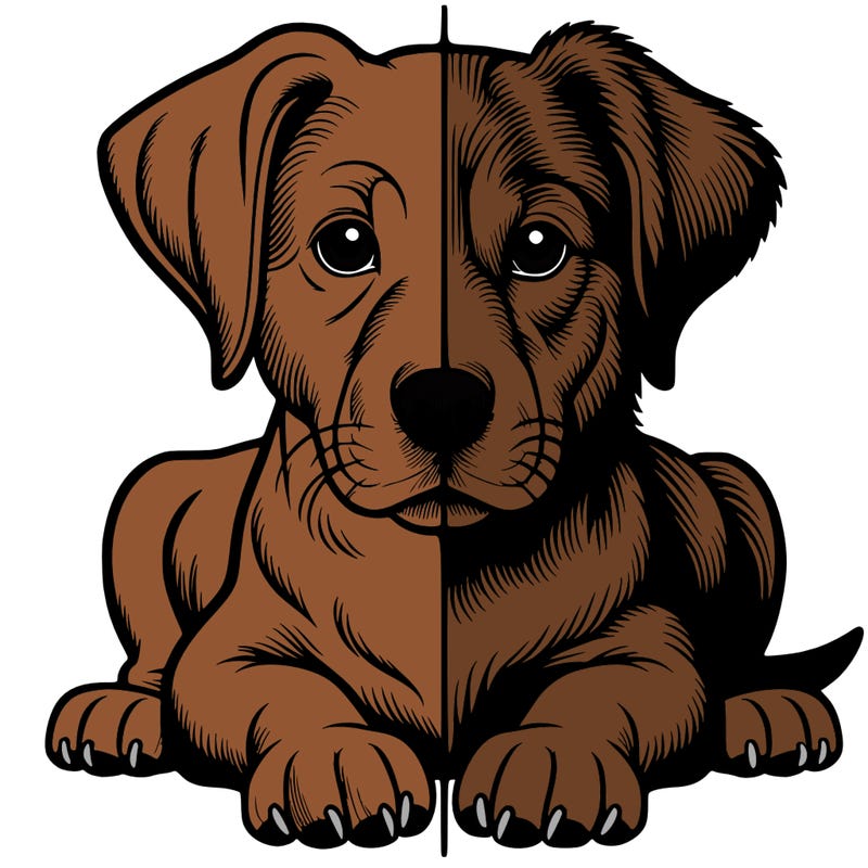 realistic dog split picture