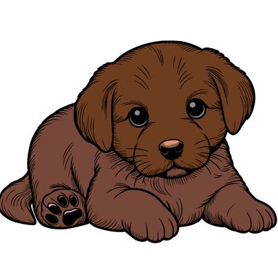 a cute realistic puppy