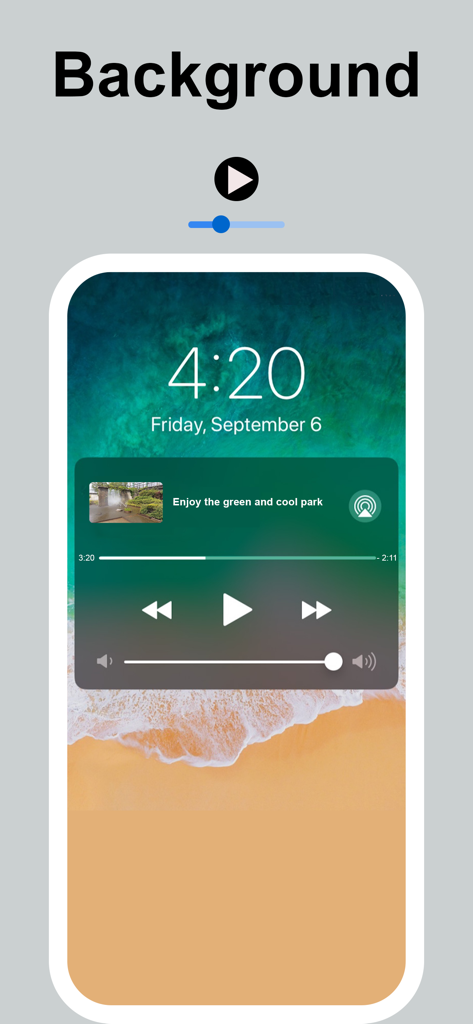 iPhone lock screen demonstrating background video playback feature