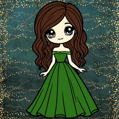 very pretty girl wearing a long dress