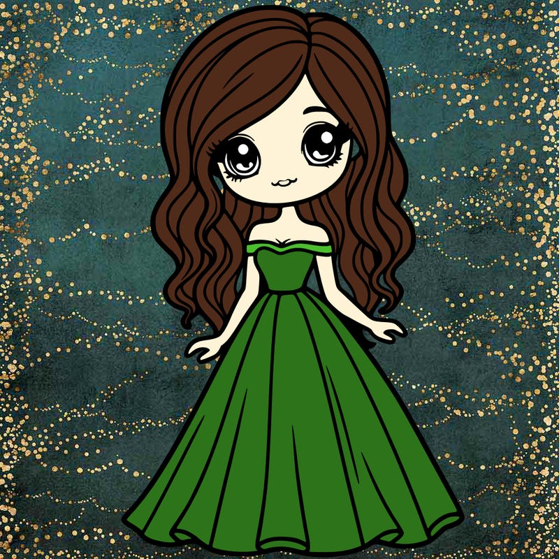 very pretty girl wearing a long dress