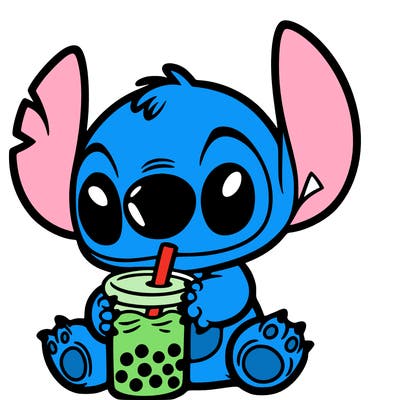 stitch with boba tea