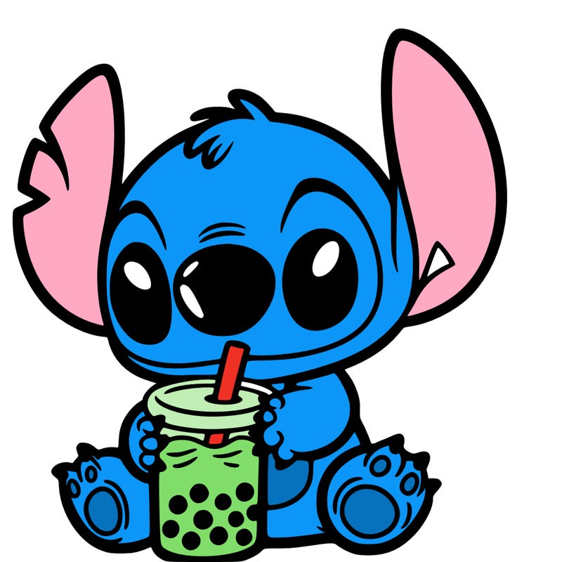 stitch with boba tea
