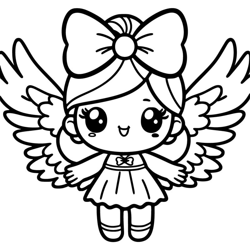 girl with a bow and wings