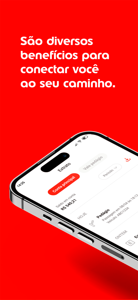TAG Edenred - Interface do aplicativo TAG Edenred em um smartphone mostrando saldo da conta e extrato de pagamento de mobilidade