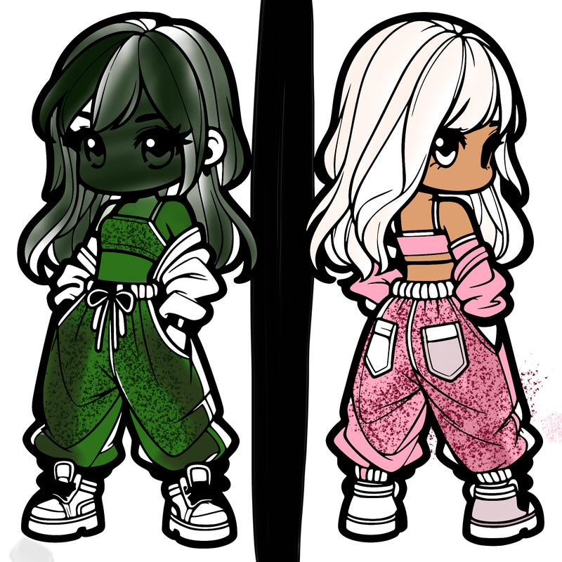 girl in crop top and baggy pants