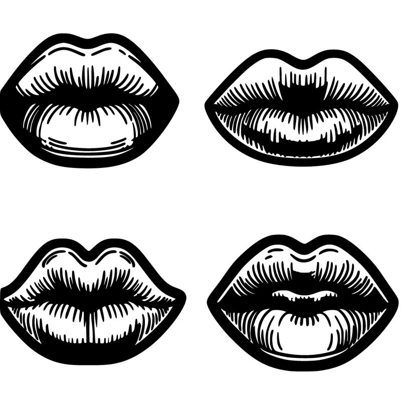 4 pairs of lips