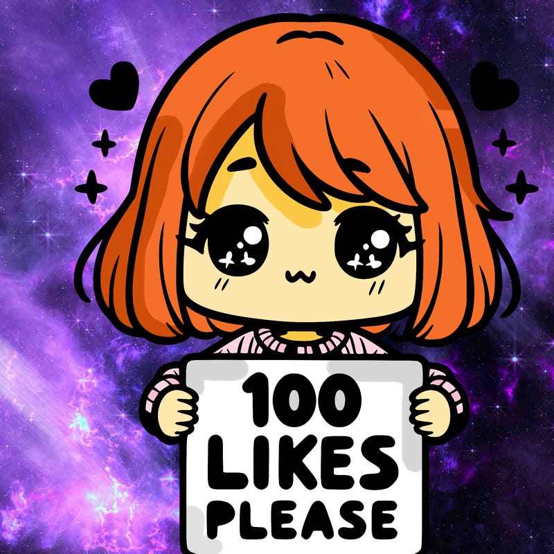 cute girl holding a sign saying 100 likes please
