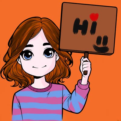 realistic girl holding up a sign