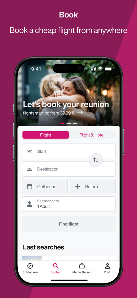 Eurowings - Eurowings mobile app flight search and booking screen