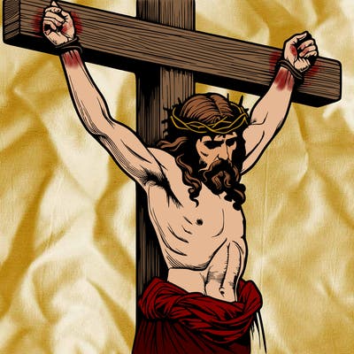jesus realistic on the cross
