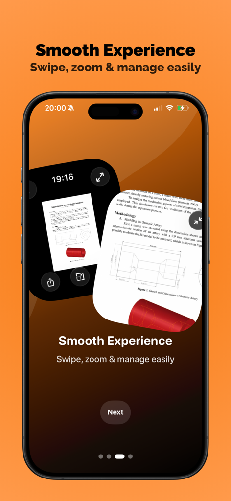 Files on Watch - HandyFiles - Interface of HandyFiles app showing a technical PDF document synced from iPhone to Apple Watch