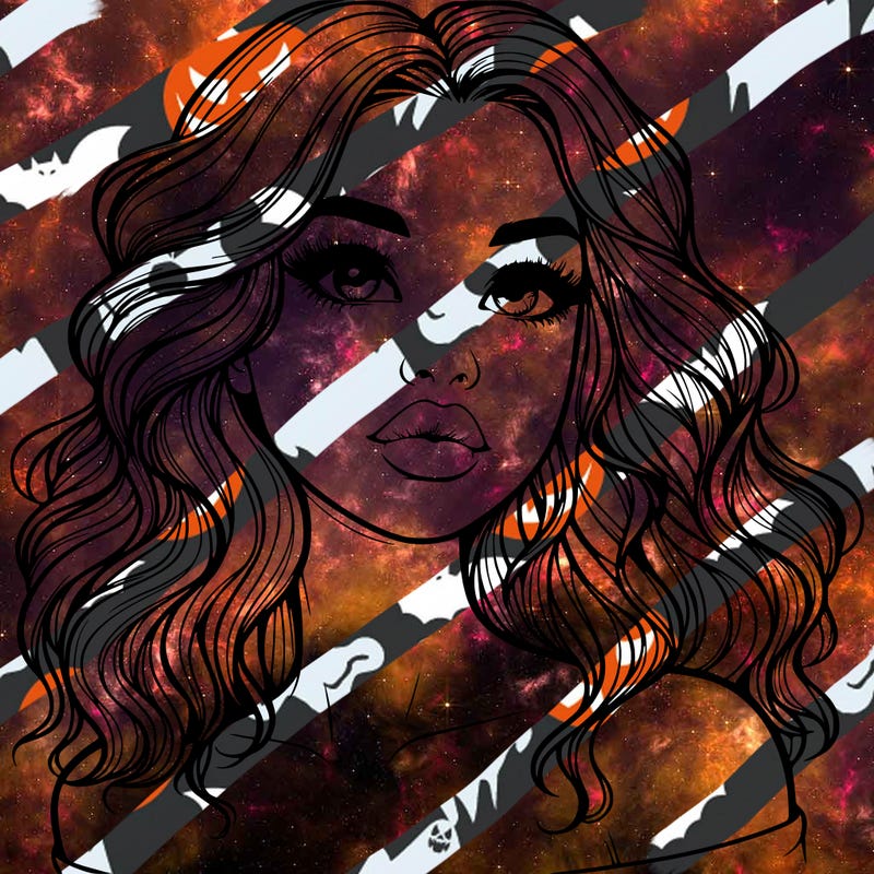 realistic girl with wavy hair and lips