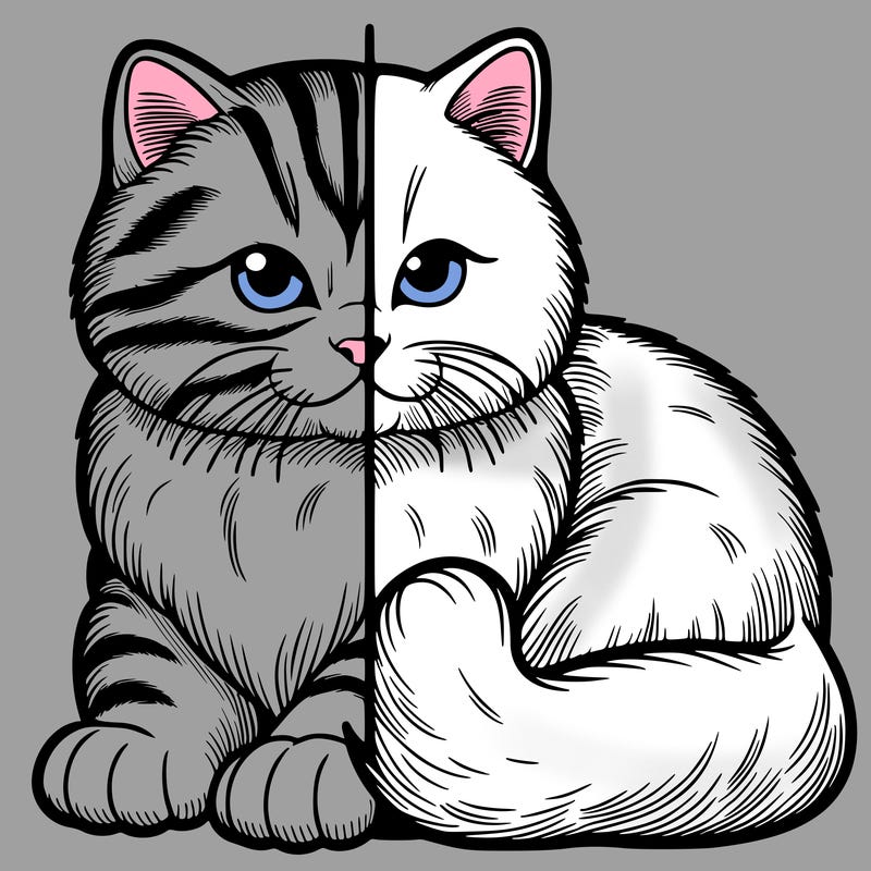 realistic split cat